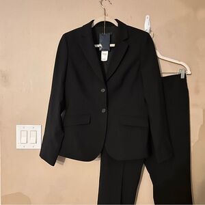 NWT BROOKS BROTHERS black suit trousers and blazer Caroline Fit Wool set size 6